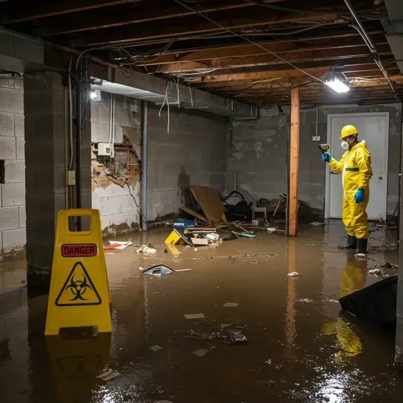 Flooded Basement Electrical Hazard in Adams County, OH Property